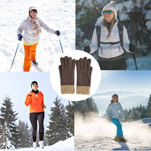 Vinter Touchscreen Stretch Termiska Magiska Handskar Varma Ullstickade Tjocka Fleecefodrade