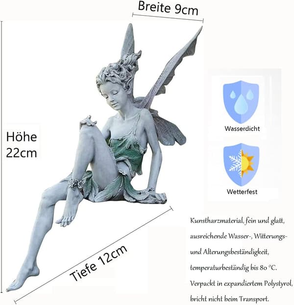 22 cm sittende alv hage statue engel statue hage statue fe