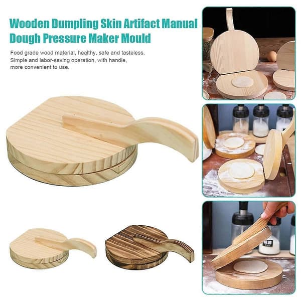 Dumplings Maker Deigpresseverktøy Dumpling Skin Artifact Machine DIY Kjøkken Manuell Trepresseform Kjøkkenutstyr D