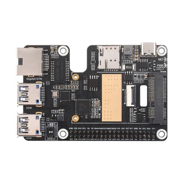 For 5 PCIe til MiniPCIe 4G Gigabit Ethernet RJ45 USB3.2 HAT+ Adapterkort PCIe til MiniPCIe GbE USB3.2 HAT+