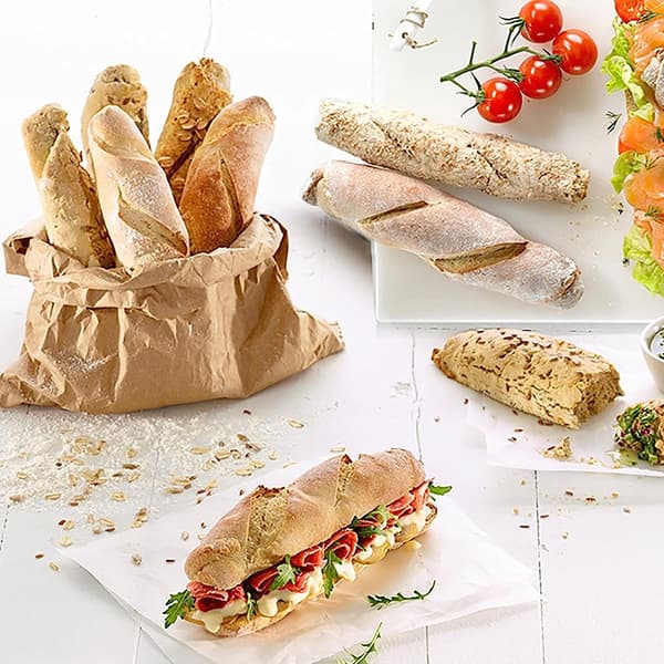 2-delt silikone baguette bageform sæt, non-stick franskbrødsforme, 8-rums form til sprøde baguetter