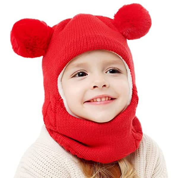 1 st Baby Vintermössa Halsduk Set, Unisex Spädbarn Småbarn Barn Mössa Halsduk Red