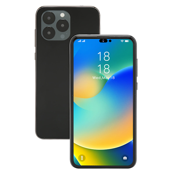 Olåst Smartphone 6,1 tum 4G-nätverk 4GB RAM 64GB ROM Ansiktsupplåsning Mobiltelefon för Android 11 100–240V Svart EU-kontakt