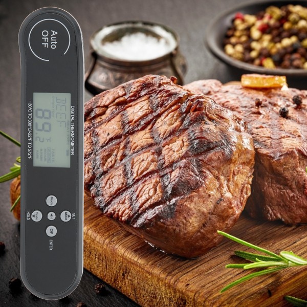 Vikbar Sond Vattentät LCD Digital Mat Kötttermometer för