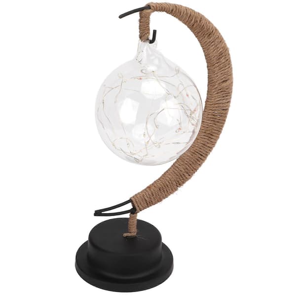 Farget LED Måneball Modellering Lampe Hamp Tau Smijern Utsøkt Slitesterk Måneformet Lys