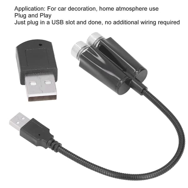 Bil USB Ambient Projektorlys Røde Blå Lys Plug and Play Fri Bøying Fleksibel Ikke Stemmestyring