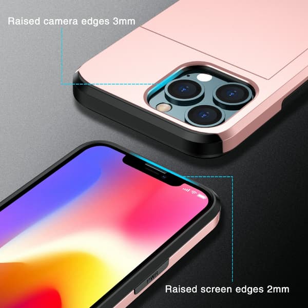 Kotelo korttipaikalla iPhone 13 Ruusukulta