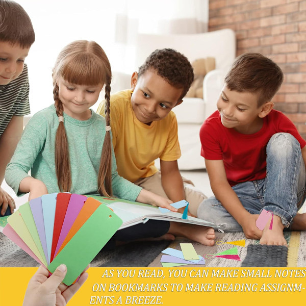 Färgade bokmärken i papper, för DIY-klassrumsprojekt, skolehantverk, presentetiketter, 50-pack Style 4