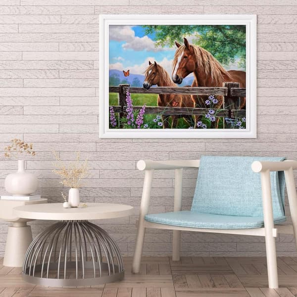 5D Diamantmaleri Kit 30x40cm DIY Fargerik Hest Diamant Kunst Kit
