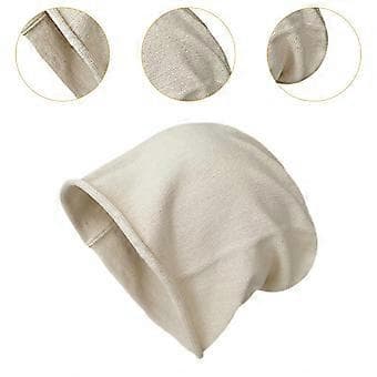 Säckig Mössa för Män Mode Bekväm Hip Hop Elastisk Stickad Mössa Skull Cap (Beige)