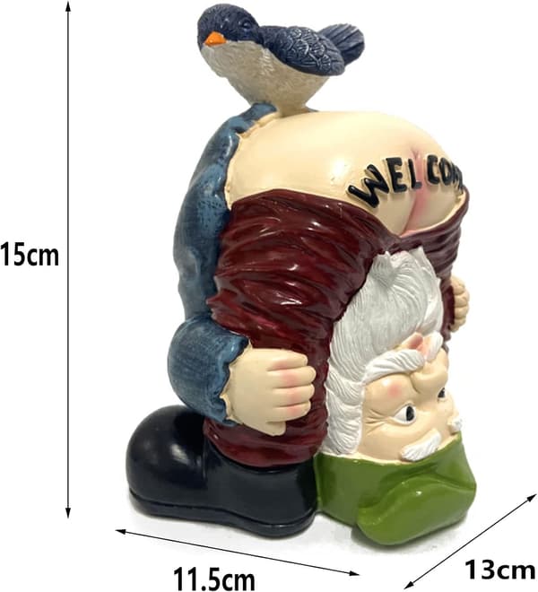 Hag Gnome Statue, Resin Gnome Statue Dekorasjon Gnome Hage S