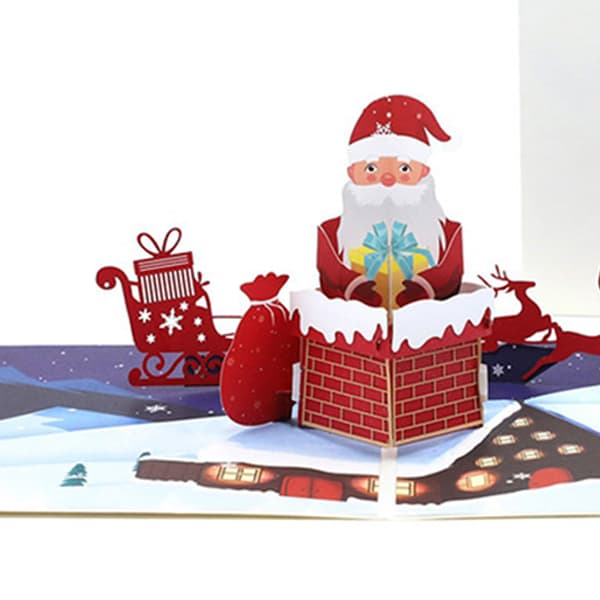 Julehilsen Pop Up Kort, Julekort, Julekort til Børn, 3D Julekort, Vinterkort style 4