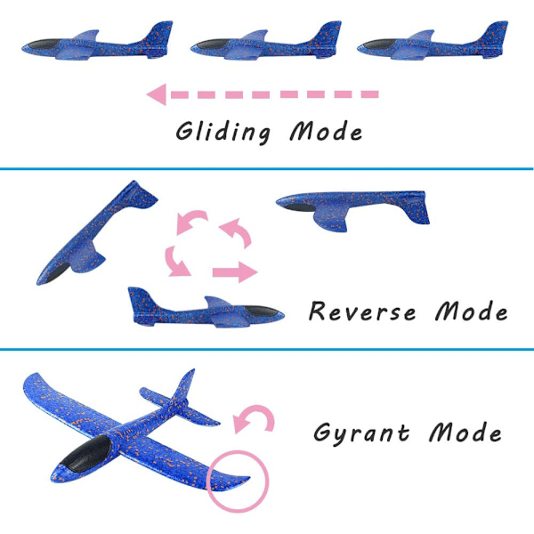 2-pack skumflygplanleksaker, 12,4\" kastskumflygplan, flygande leksak