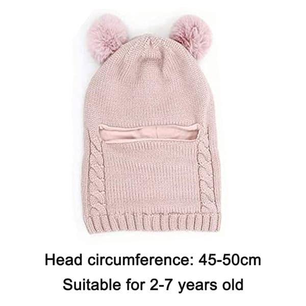 1 st Baby Vintermössa Halsduk Set, Unisex Spädbarn Småbarn Barn Mössa Halsduk Pink
