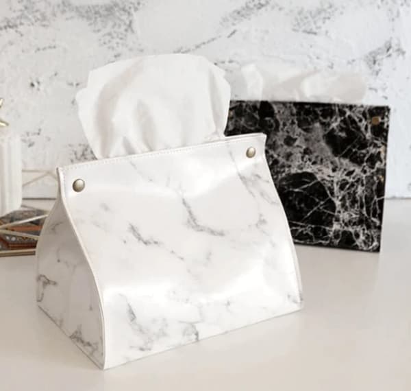 Toiletpapirholder Kunstlæder Tissue Box Marmormønster Hjem &