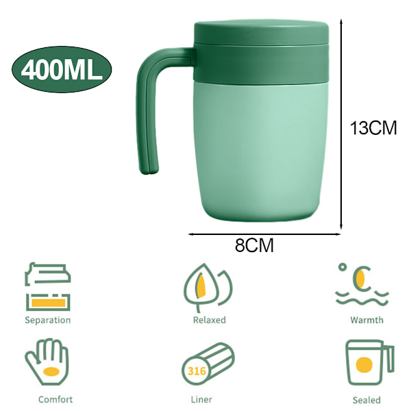 400 ml rostfritt stål mugg med lock, rostfritt stål sport