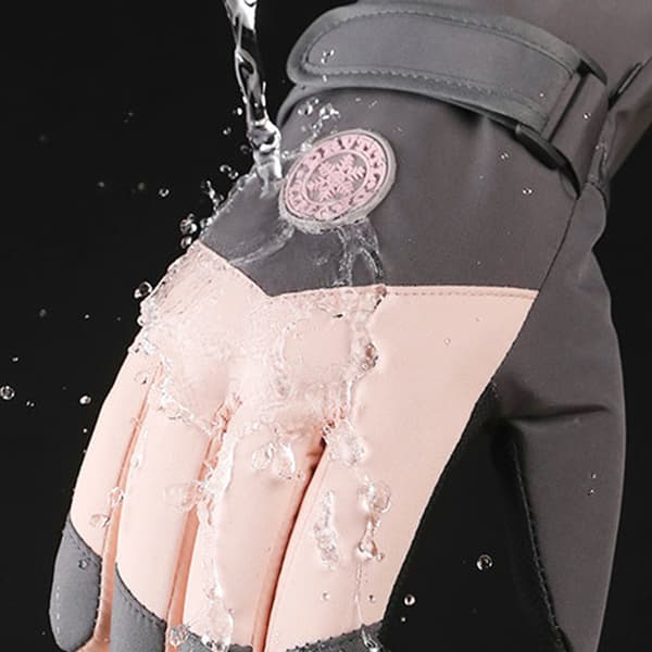 Vattentäta vinterhandskar för damer, termiska sporthandskar med elastisk mudd, tjocka för vandring, skidåkning och bilkörning utomhus Ash pink
