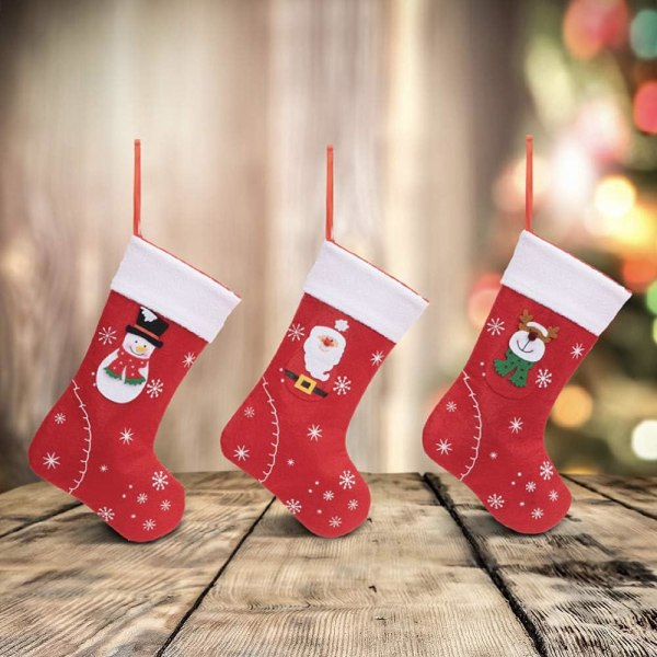 Christmas Stockings 3 Pcs Santa Claus Candy Sock Bags