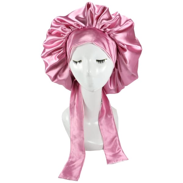 Kvinnor Satin Solid Sovhatt Nattmössa Hårvård Bonnet N