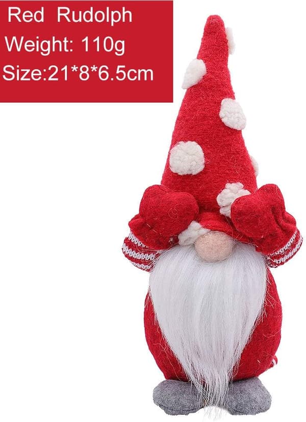3 st Handgjorda Jul Tomte Dvärg Elf Figurer För Bordsdekoration