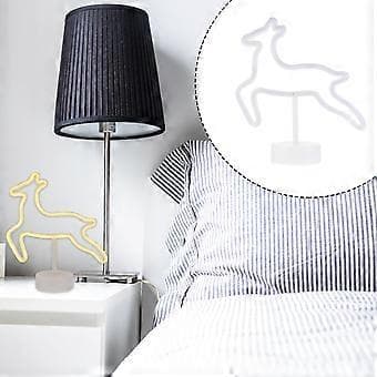 1 stk. Jule LED Elg Liten Nattlampe Skrivebordslys Dekor (Varm Hvit)
