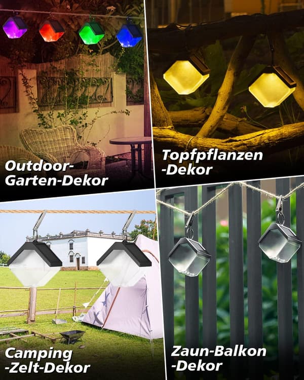 4 Pak Solar Havelamper Udendørs - 2 Tilstande Vandtæt Solar Lig