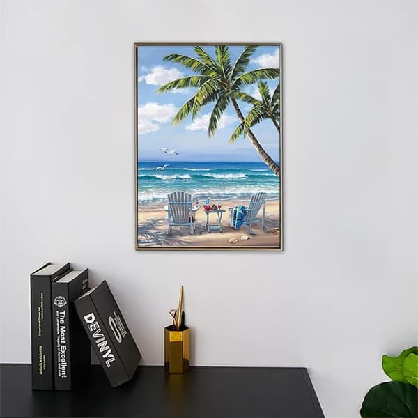Diamantmaleri Blå Himmel Ocean, 5D DIY Diamantbroderisæt L