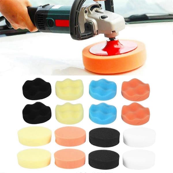 25-pack 3 tums polerplattor, polermedel för bil, svampbuffertplattor med M10 borr adapter