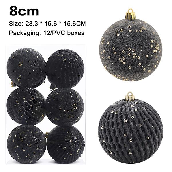 3.15" Christmas Ball Ornaments 12 pcs Glitter Sequin Foam Ball