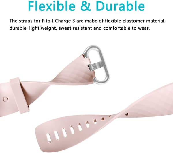2-pakning erstatningsarmbånd kompatible med Fitbit Charge 3/Fitbit C