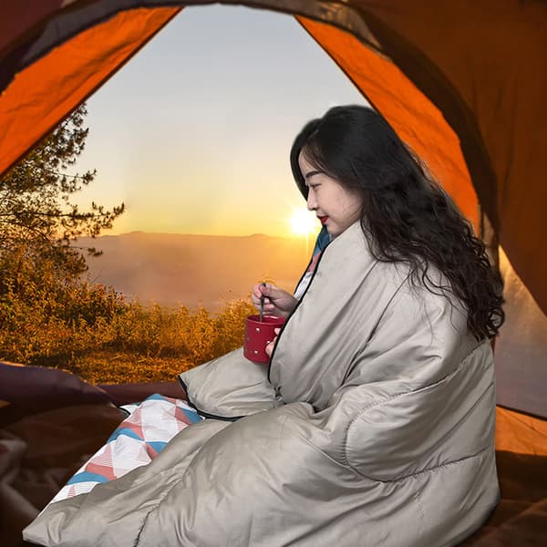Bekväm Sovsäck för Camping, Polyester Pongee Hollow Cotton, Rektangulär Design för Vuxna och Barn, Allväderssäck, Ultralätt och Portabel