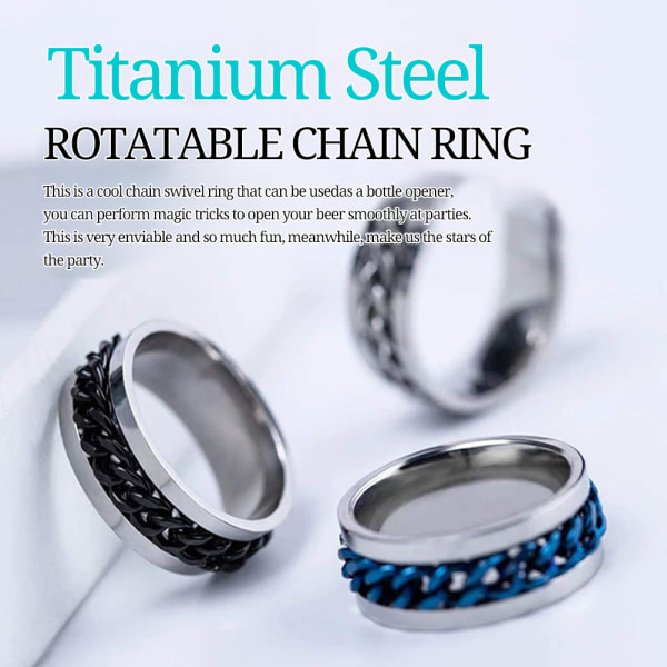 2 st/4 st Fashion Par Ringar i Rostfritt Stål Ring Rotatable