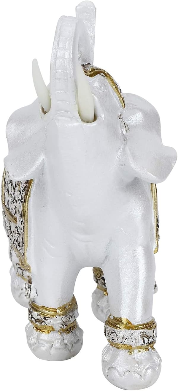 Feng Shui Elefant Statuer, Hvide Elefant Figurer med Løftet