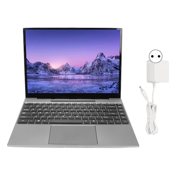 14-tums laptop för Windows 11 för Intel J4125CPU 2.4G 5G WIFI 3K IPS Silver Bärbar Laptop Med Magnetisk Kamera 100‑240V 8+256 EU-kontakt