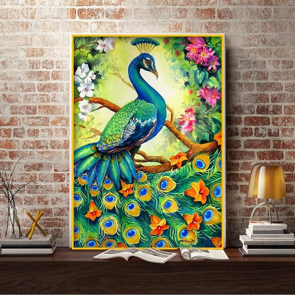 DIY Diamant Maleri Sæt Påfugl Puslespil 5D Rhinestone Mosaik Emb