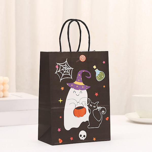 30 st Halloweenpåsar Små Boo-påsar Kraftpapper 30 st Silkespapper Godis Presentpåsar för Halloweenfest Barn Tema Födelsedag Baby Shower Party Style 2