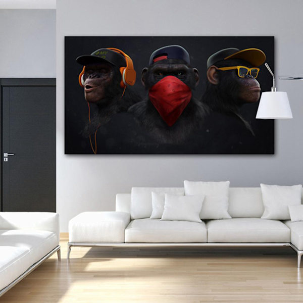 Hörlurar Gorilla Schimpans Duk Poster Heminredning