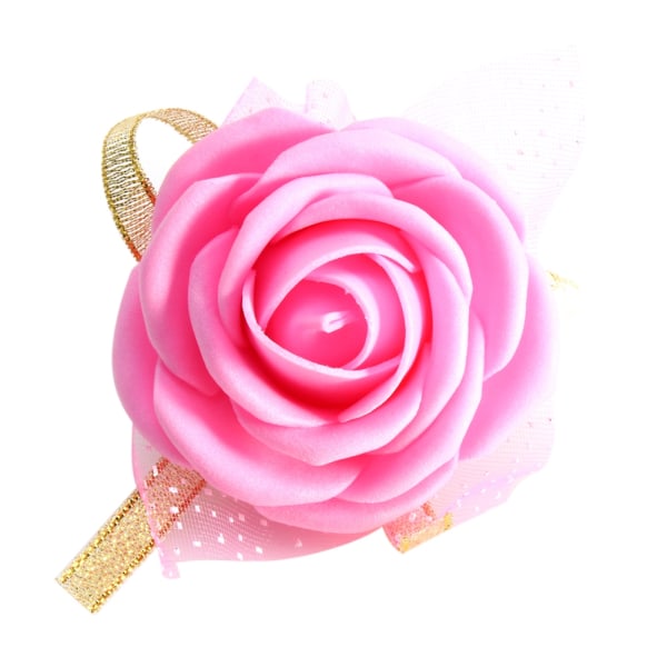 Bröllop Konstgjord Band Rosett Handledskorsage Blomma Brud
