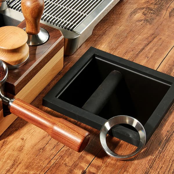 Kaffegrums Dump Bin Bundløs Espresso Knock Box Rustfrit Stål Gummi Knock Chute Til Cafe Hjemmebrug