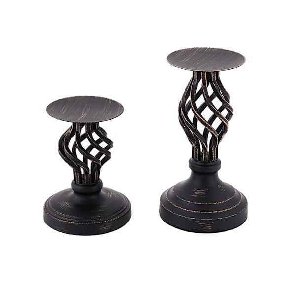 Metal Vintage Candle Holders for Pillar Candle - Set of 2