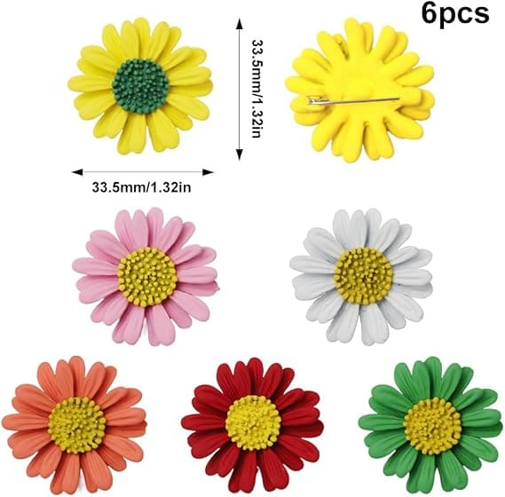6 Stykker Daisy Blomsterbroche Kvinder Daisy Broche til Kvinder Tøj