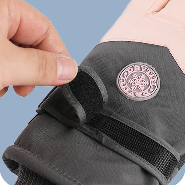 Vattentäta vinterhandskar för damer, termiska sporthandskar med elastisk mudd, tjocka för vandring, skidåkning och bilkörning utomhus Ash pink