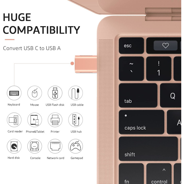 10 Gbps USB C til USB 3.0 OTG-opgraderingsadapter (4-pak), USB Type C