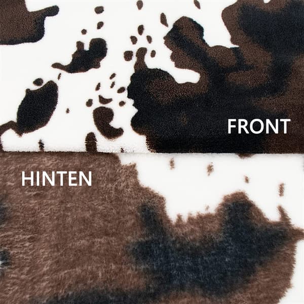 Ko-tæppe, ko-mønster, blødt og kælent tæppe, sort, brun, blødt flannelfleece-tæppe, ko-pletter tæppe, sofa-tæppe, gave til