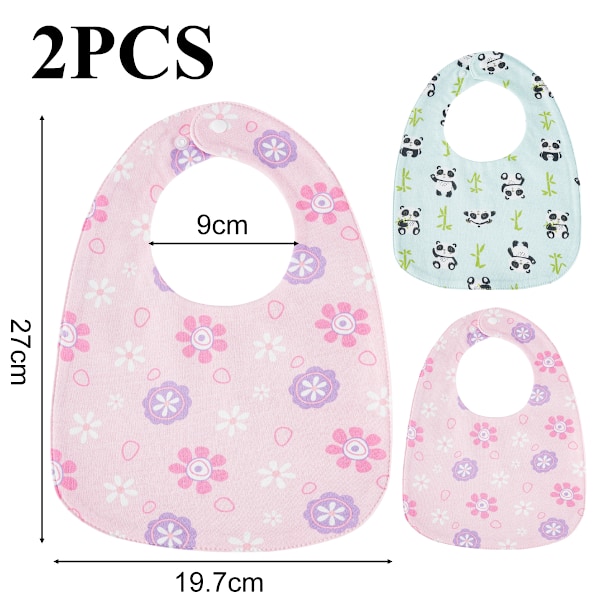 2 st Babyhaklappar Dregelhaklappar för Unisex Pojkar Flickor, Mjuka Bomullshaklappar för Tandsprickning och Dregel Style 3
