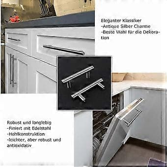 Sett med 15 Skapshåndtak i Rustfritt Stål, 96mm Senteravstand