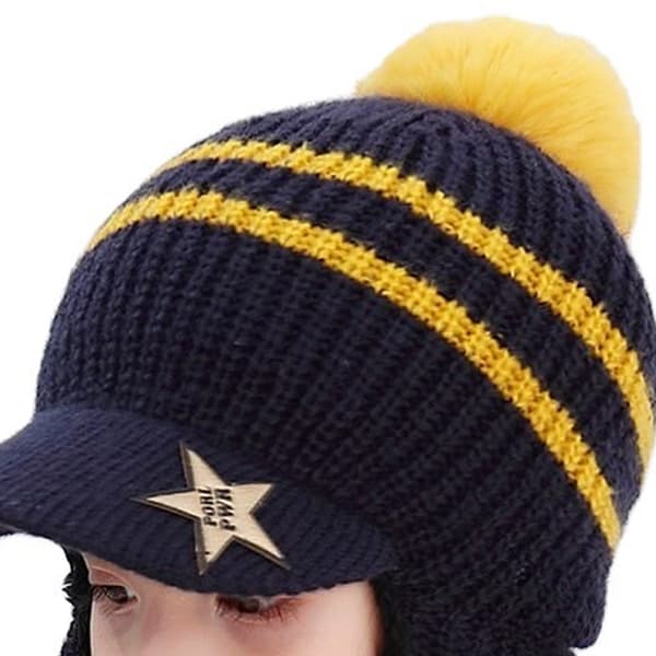 Barn Pojkar Flickor Vintermössa Halsduk Set Varm Stickad Mössa Halsduk Beanie Mössa