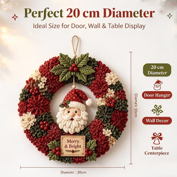 Håndlavet stofkrans DIY-sæt til jul, velegnet til voksne begyndere og som julekrans til døren, stil 1 stye 1