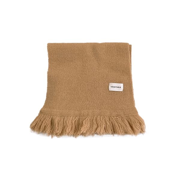 Stickade ullscarfar för barn är varma, tjocka och mångsidiga khaki