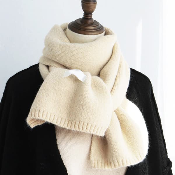 Varm höst- och vinterhalsduk, enfärgad varm vinterhalsduk Beige